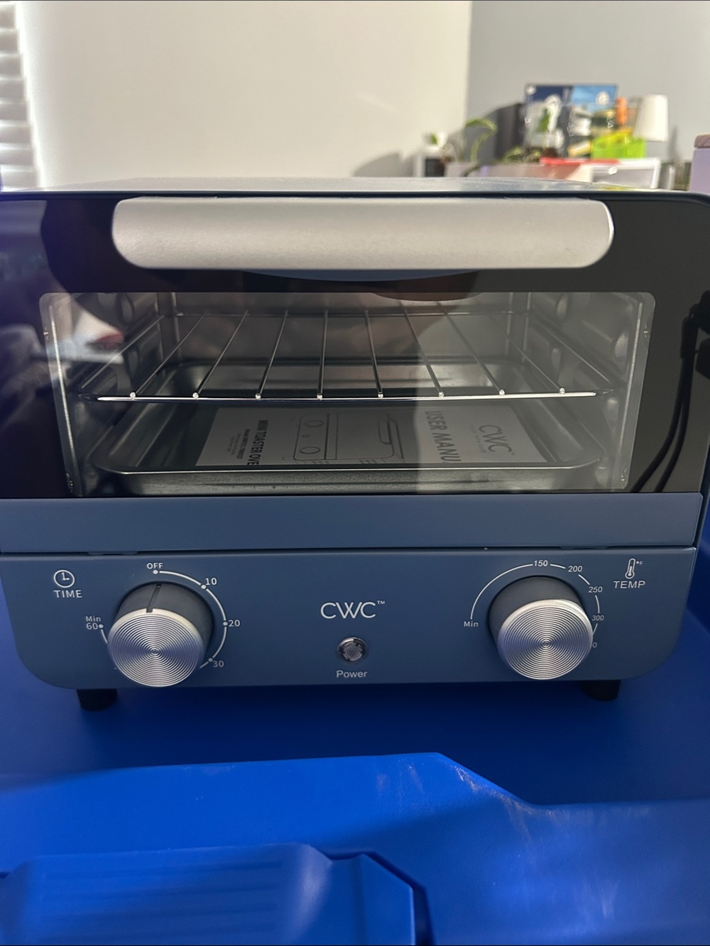 CWC Blue Countertop Toaster Oven – Compact Home Dining Appliance